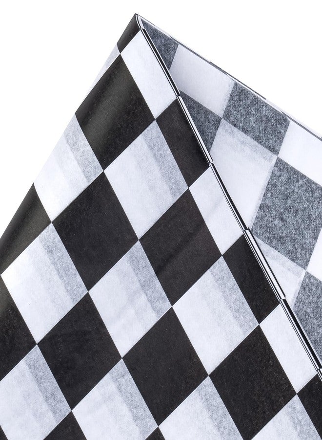 WRAPAHOLIC Checkered Tissue Paper - 60 Sheets 14 x 20 Inch Black and White Race Car Tissue Paper Bulk for Birthday Baby Shower Wedding Art Craft Party Favor Decoration - Image 3